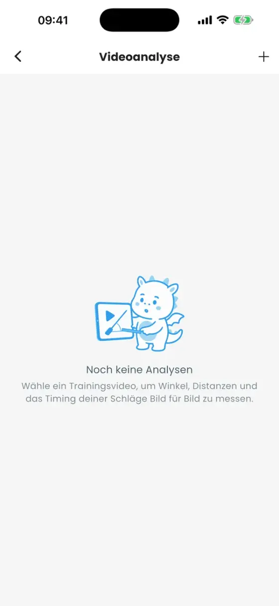Videoanalyse mit Noch keine Analysen und einem +-Button