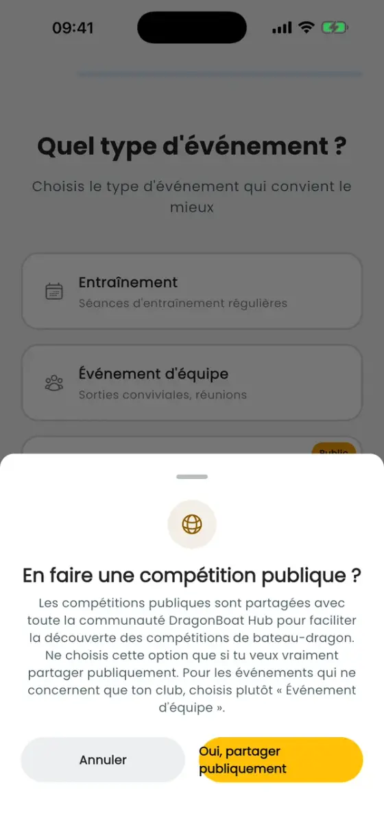 Feuille de confirmation : Rendre cette compétition publique ?