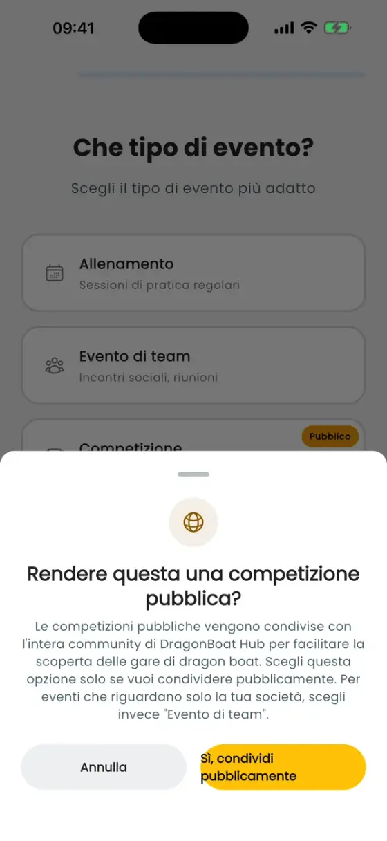 Foglio di conferma: Rendere questa una competizione pubblica?