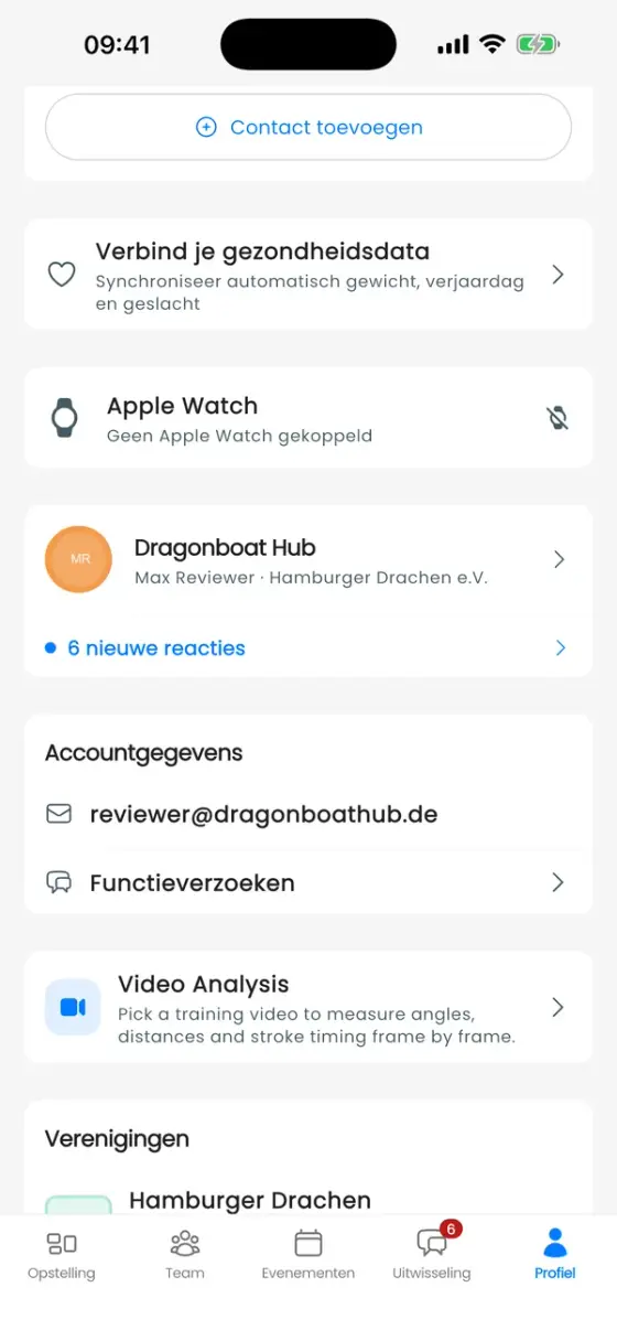 Profiel met de kaart Verbind je gezondheidsdata en de Apple Watch-kaart