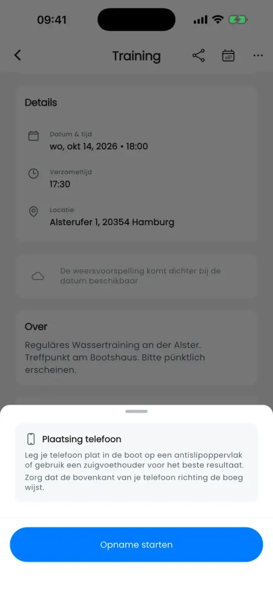 Tips voor het plaatsen van de telefoon en een knop Opname starten